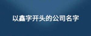 以鑫字開頭的公司名字