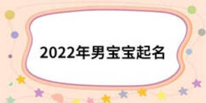 2022年男寶寶起名