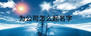 為公司怎么起名字