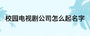 校園電視劇公司怎么起名字