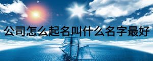 公司怎么起名叫什么名字最好