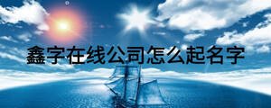 鑫字在線公司怎么起名字