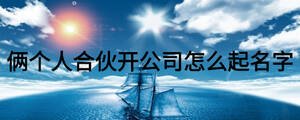 倆個人合伙開公司怎么起名字