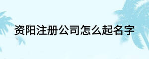 資陽注冊公司怎么起名字