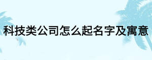 科技類公司怎么起名字及寓意