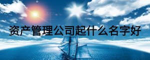 資產管理公司起什么名字好