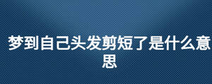 夢到自己頭發剪短了是什么意思