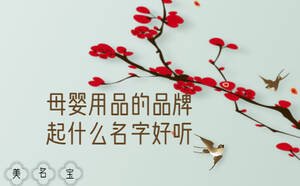 母嬰用品的品牌起什么名字好聽